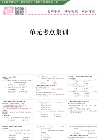 （娄底专版）秋九年级英语全册 Unit 7 Teenagers should be allowed to choose their own clothes考点集训课件 （新版）人教新目标版-（新版）人教新目标版初中九年级全册英语课件