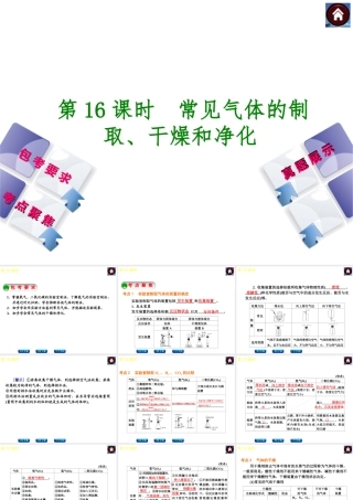 （包头专版）2014中考化学复习方案 第16课时 常见气体的制取、干燥和净化课件（包考要求+考点聚焦+真题展示，含2013试题）