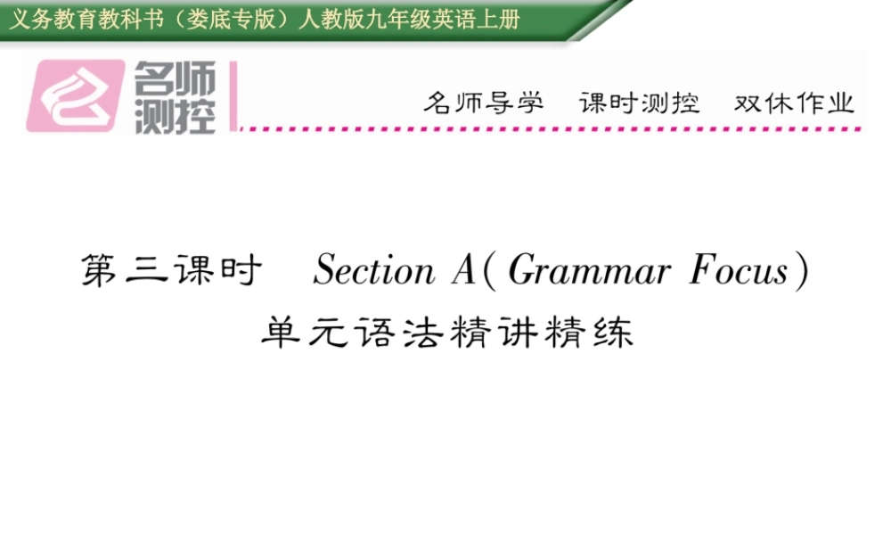 （娄底专版）秋九年级英语全册 Unit 8 It must belong to Carla（第3课时）课件 （新版）人教新目标版-（新版）人教新目标版初中九年级全册英语课件