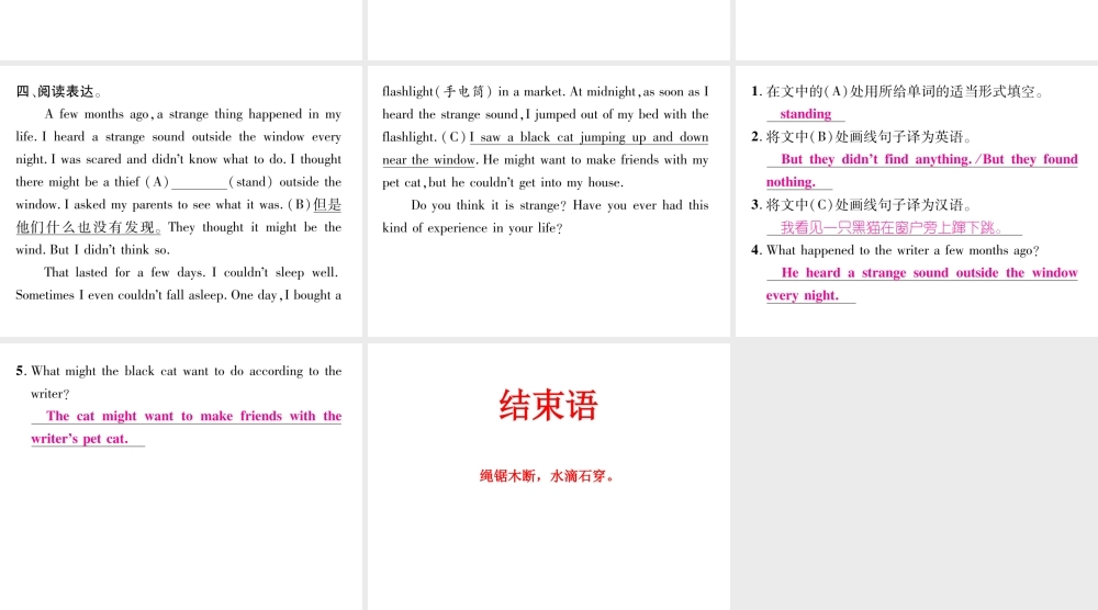 （娄底专版）秋九年级英语全册 Unit 8 It must belong to Carla（第4课时）课件 （新版）人教新目标版-（新版）人教新目标版初中九年级全册英语课件