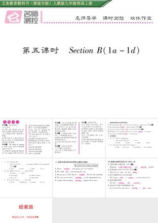 （娄底专版）秋九年级英语全册 Unit 8 It must belong to Carla（第5课时）课件 （新版）人教新目标版-（新版）人教新目标版初中九年级全册英语课件