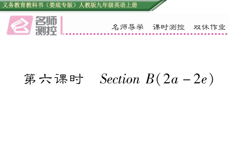 （娄底专版）秋九年级英语全册 Unit 8 It must belong to Carla（第6课时）课件 （新版）人教新目标版-（新版）人教新目标版初中九年级全册英语课件