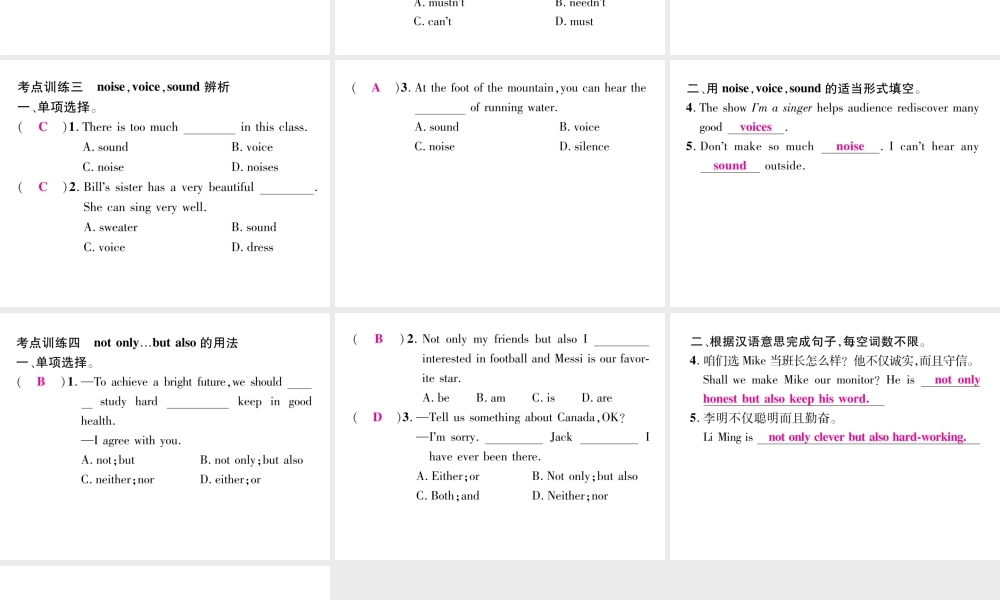 （娄底专版）秋九年级英语全册 Unit 8 It must belong to Carla考点集训课件 （新版）人教新目标版-（新版）人教新目标版初中九年级全册英语课件