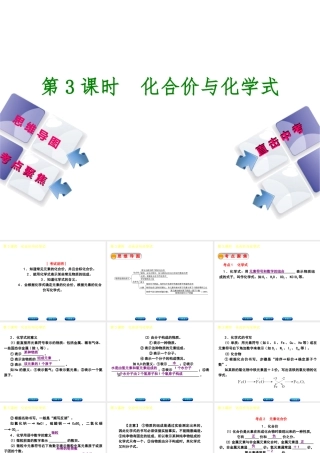 （包头专版）中考化学复习方案 第3课时 化合价与化学式课件-人教版初中九年级全册化学课件