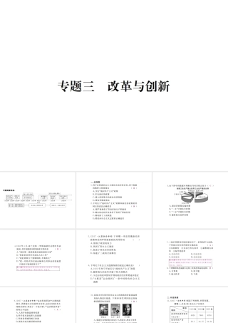 （全国版）九年级历史下册 期末专题复习 专题三 改革与创新练习课件 新人教版-新人教版初中九年级下册历史课件