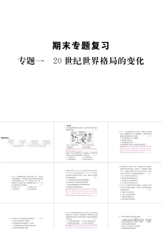 （全国版）九年级历史下册 期末专题复习 专题一 20世纪世界格局的变化练习课件 新人教版-新人教版初中九年级下册历史课件