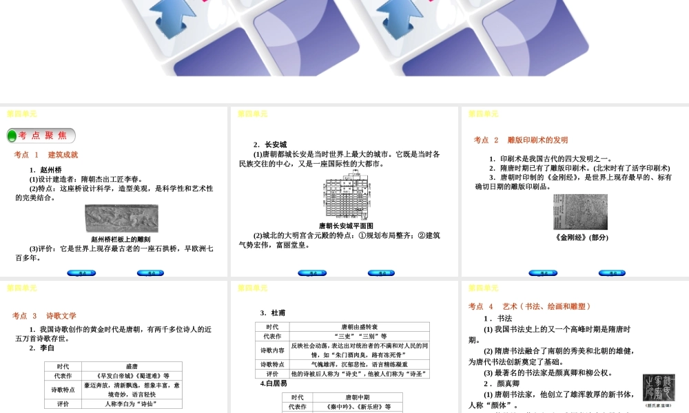（呼和浩特专版）中考历史复习 第四单元 隋唐文化课件 岳麓版-岳麓版初中九年级全册历史课件