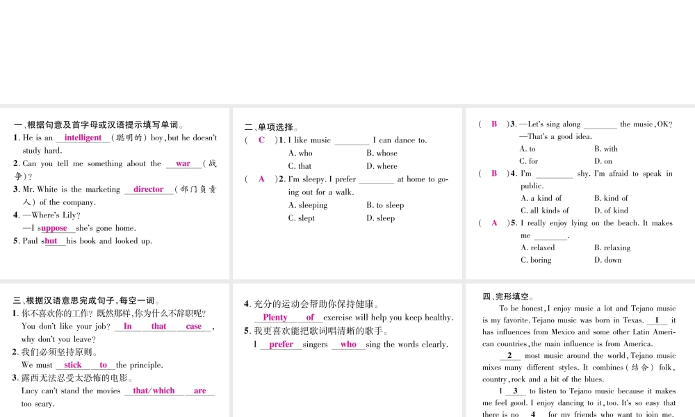 （娄底专版）秋九年级英语全册 Unit 9 I like music that I can dance to（第4课时）课件 （新版）人教新目标版-（新版）人教新目标版初中九年级全册英语课件