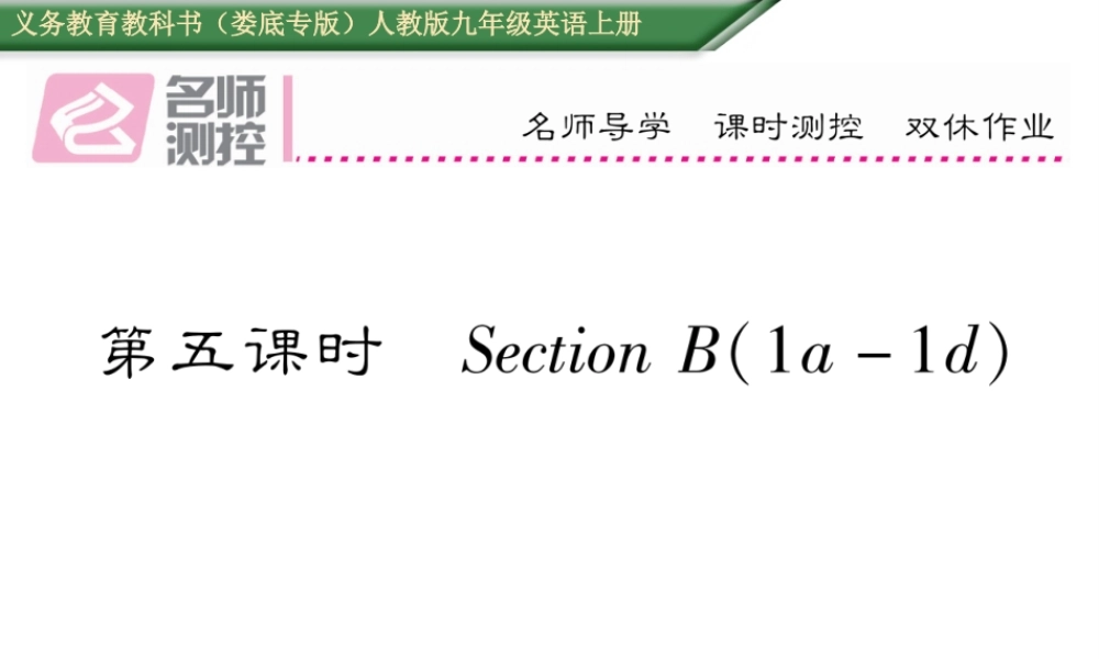 （娄底专版）秋九年级英语全册 Unit 9 I like music that I can dance to（第5课时）课件 （新版）人教新目标版-（新版）人教新目标版初中九年级全册英语课件