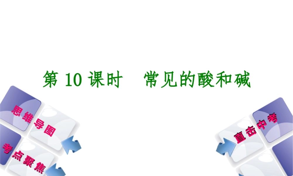 （包头专版）中考化学复习方案 第10课时 常见的酸和碱课件-人教版初中九年级全册化学课件