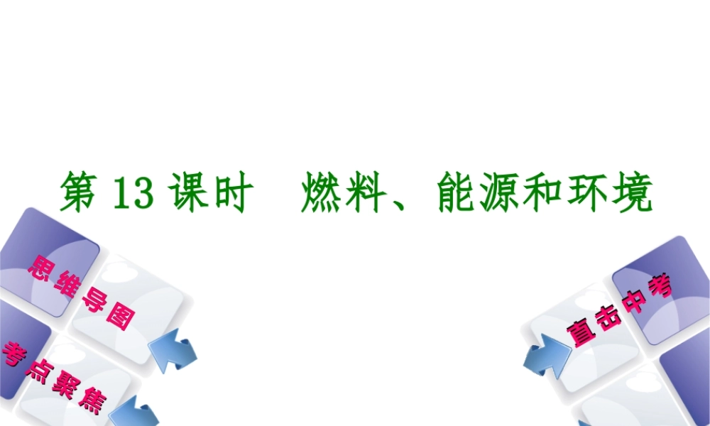（包头专版）中考化学复习方案 第13课时 燃料、能源和环境课件-人教版初中九年级全册化学课件