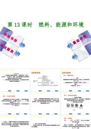 （包头专版）中考化学复习方案 第13课时 燃料、能源和环境课件-人教版初中九年级全册化学课件