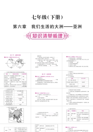 （人教版通用）中考地理总复习 七下 第6章 我们生活的大洲 亚洲课件-人教版初中九年级全册地理课件