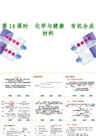 （包头专版）中考化学复习方案 第14课时 化学与健康 有机合成材料课件-人教版初中九年级全册化学课件