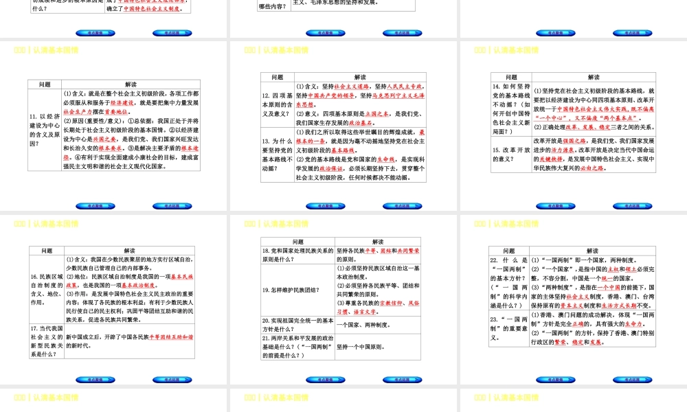 （呼和浩特专版）中考政治复习方案 第三部分 九全 第三课 认清基本国情课件-人教版初中九年级全册政治课件