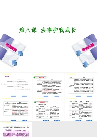 （呼和浩特专版）中考政治复习方案 第一部分 七下 第八课 法律护我成长课件-人教版初中九年级全册政治课件