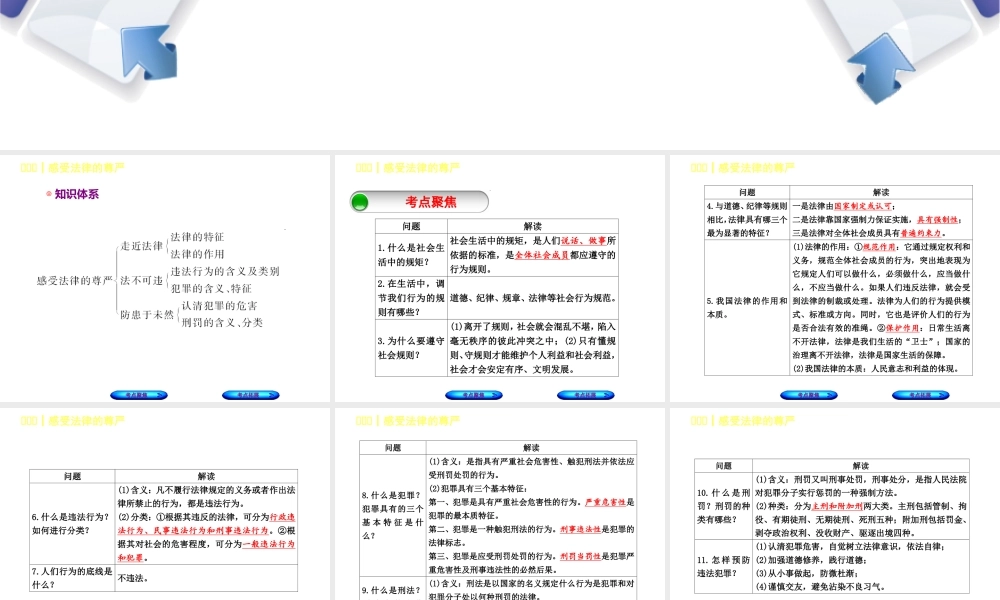 （呼和浩特专版）中考政治复习方案 第一部分 七下 第七课 感受法律的尊严课件-人教版初中九年级全册政治课件