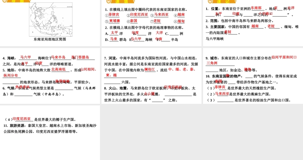 （人教通用）中考地理总复习 八 东南亚课件-人教版初中九年级全册地理课件