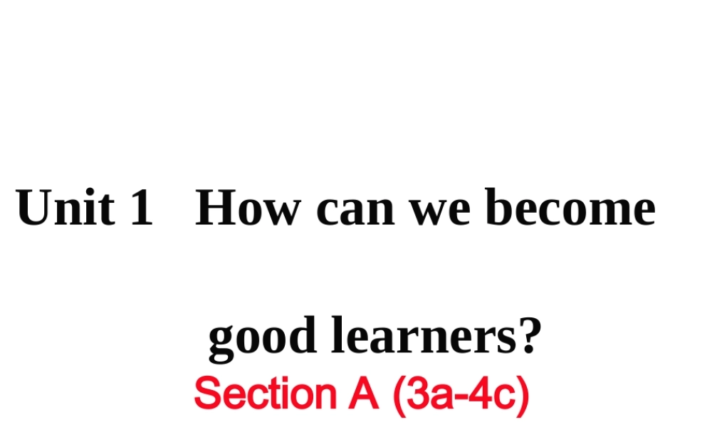 （娄底专用）秋九年级英语全册 Unit 1 How can we become good learners Section A（3a-4c）作业课件 （新版）人教新目标版-（新版）人教新目标版初中九年级全册英语课件