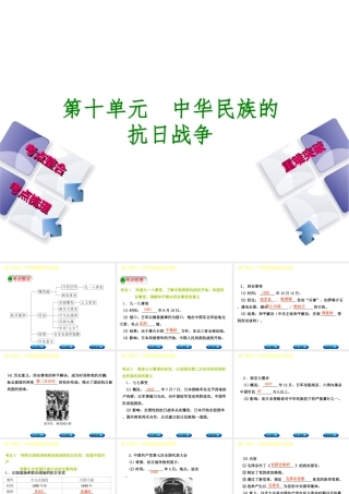 （包头专版）中考历史复习 第二部分 中国近代史 第十单元 中华民族的抗日战争课件-人教版初中九年级全册历史课件
