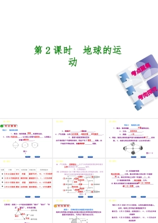 （呼伦贝尔兴安盟专版）中考地理复习方案 教材梳理篇 第2课时 地球的运动课件-人教版初中九年级全册地理课件