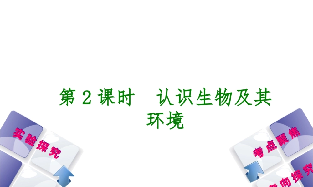 （北京专版）中考生物复习方案 主题二 生物与环境 第2课时 认识生物及其环境课件-人教版初中九年级全册生物课件