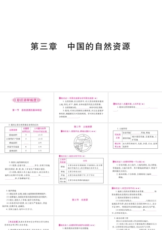 （人教通用）中考地理总复习 八上 第3章 中国的自然资源课件1-人教版初中九年级全册地理课件