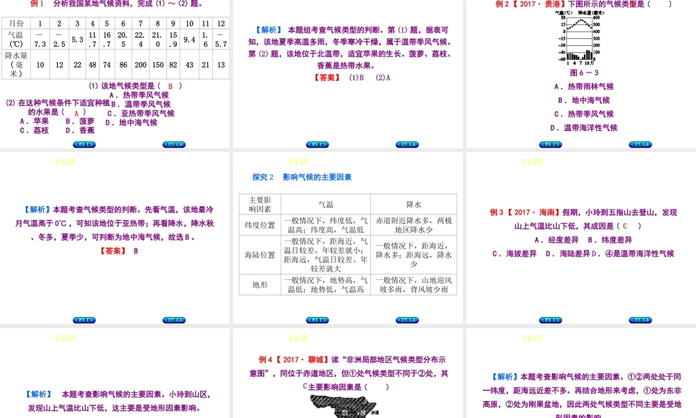 （呼伦贝尔兴安盟专版）中考地理复习方案 教材梳理篇 第6课时 世界的气候课件-人教版初中九年级全册地理课件