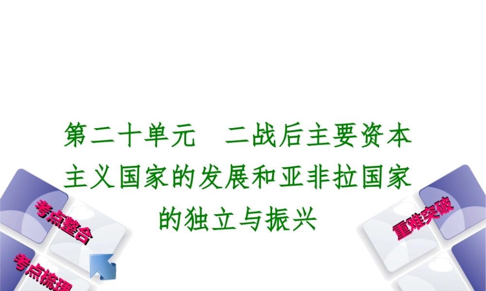 （包头专版）中考历史复习 第五部分 世界现代史 第二十单元 二战后主要资本主义国家的发展和亚非拉国家的独立与振兴课件-人教版初中九年级全册历史课件