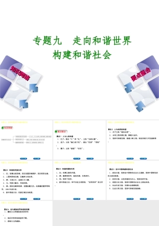 （包头专版）中考历史复习 专题突破篇 专题九 走向和谐世界 构建和谐社会课件-人教版初中九年级全册历史课件