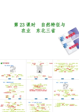 （呼伦贝尔兴安盟专版）中考地理复习方案 教材梳理篇 第23课时 自然特征与农业 东北三省课件-人教版初中九年级全册地理课件