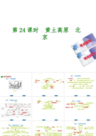 （呼伦贝尔兴安盟专版）中考地理复习方案 教材梳理篇 第24课时 黄土高原 北京课件-人教版初中九年级全册地理课件
