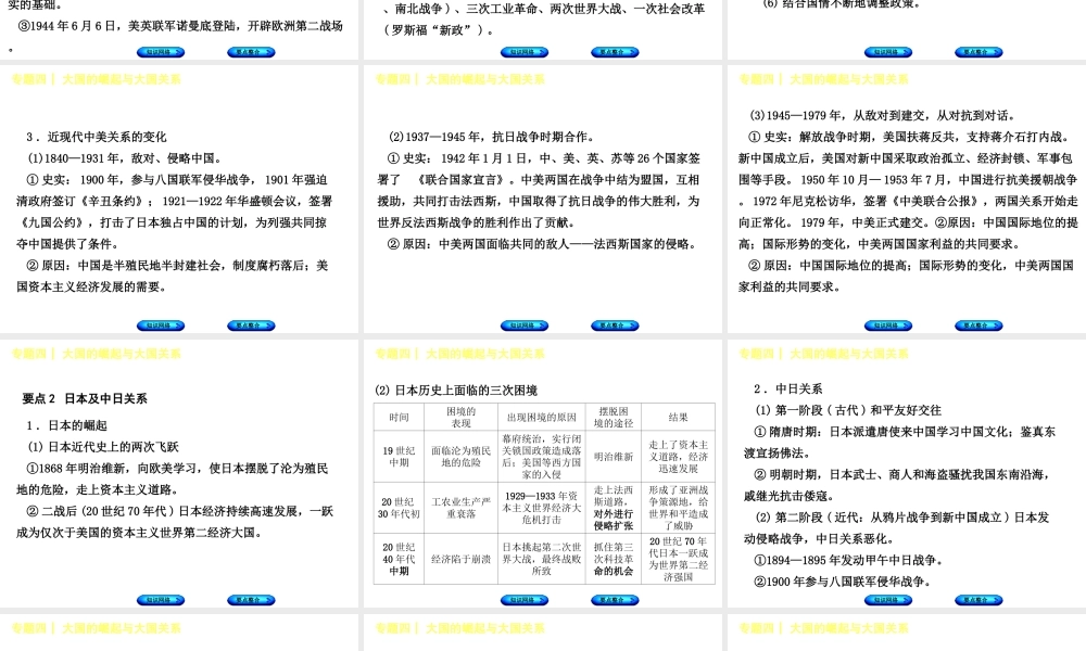 （包头专版）中考历史复习 专题突破篇 专题四 大国的崛起与大国关系课件-人教版初中九年级全册历史课件