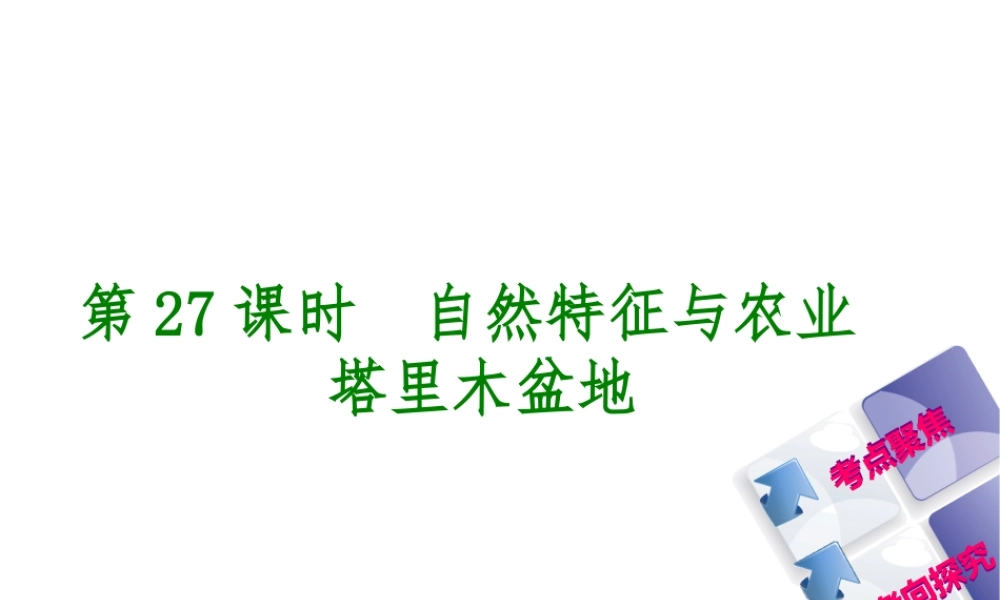 （呼伦贝尔兴安盟专版）中考地理复习方案 教材梳理篇 第27课时 自然特征与农业 塔里木盆地课件-人教版初中九年级全册地理课件