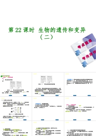 （北京专版）中考生物复习方案 主题七 生物的生殖、发育和遗传、变异 第22课时 生物的遗传和变异（二）课件-人教级全册生物课件