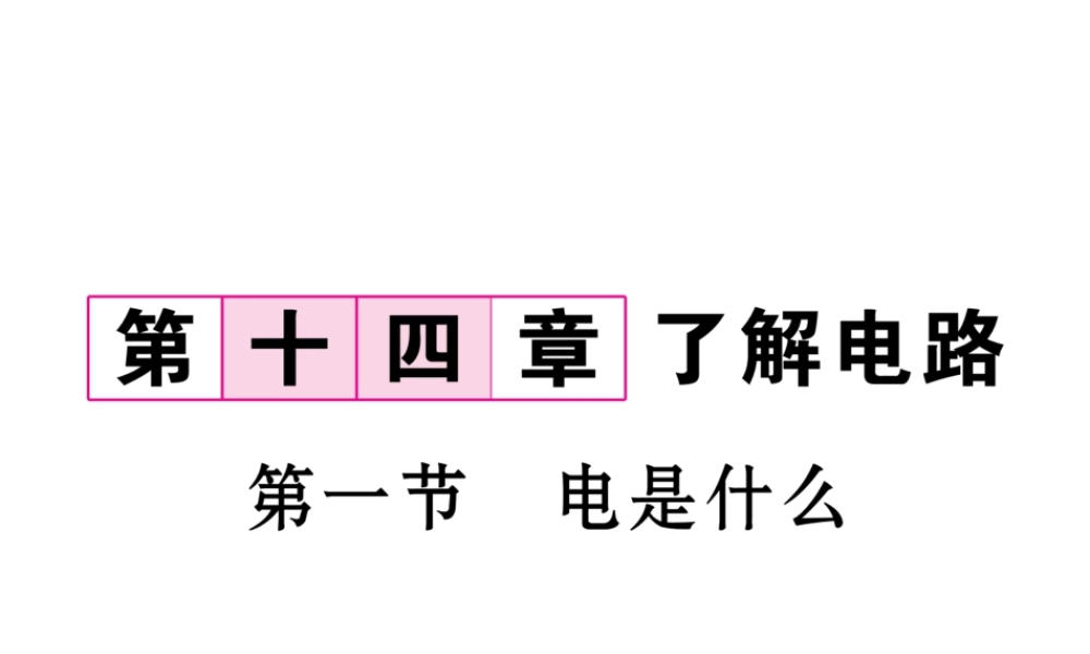 （云南专用）九年级物理全册 14.1 电是什么作业课件 （新版）沪科版-（新版）沪科版初中九年级全册物理课件