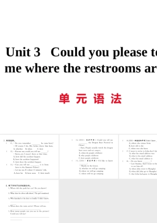 （娄底专用）秋九年级英语全册 Unit 3 Could you please tell me where the restrooms are语法作业课件 （新版）人教新目标版-（新版）人教新目标版初中九年级全册英语课件