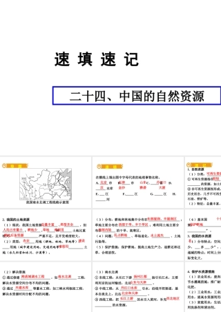 （人教通用）中考地理总复习 二十四 中国的自然资源课件-人教版初中九年级全册地理课件