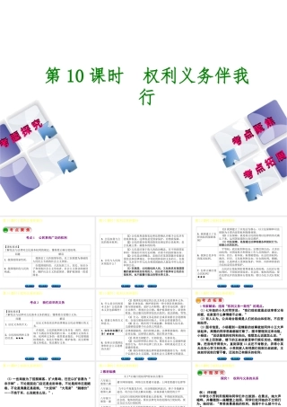 （呼伦贝尔兴安盟专版）中考政治复习方案 第二部分 八年级 第10课时 权利义务伴我行教材梳理课件-人教版初中九年级全册政治课件