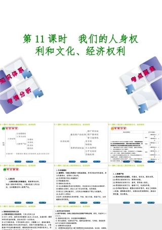 （包头专版）中考政治复习方案 第二部分 八年级 第11课时 我们的人身权利和文化 经济权利教材梳理课件-人教版初中九年级全册政治课件