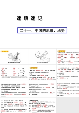 （人教通用）中考地理总复习 二十一 中国的地形 地势课件-人教版初中九年级全册地理课件