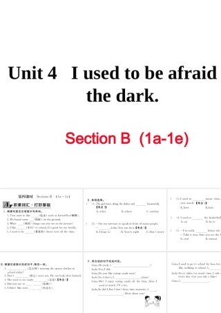 （娄底专用）秋九年级英语全册 Unit 4 I used to be afraid of the dark Section B（1a-1e）作业课件 （新版）人教新目标版-（新版）人教新目标版初中九年级全册英语课件