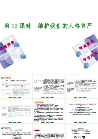 （呼伦贝尔兴安盟专版）中考政治复习方案 第二部分 八年级 第12课时 维护我们的人格尊严教材梳理课件-人教版初中九年级全册政治课件