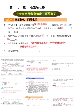 （全国版）中考物理总复习 第十九章 电流和电路课件-人教版初中九年级全册物理课件