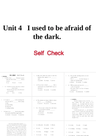 （娄底专用）秋九年级英语全册 Unit 4 I used to be afraid of the dark Self Check作业课件 （新版）人教新目标版-（新版）人教新目标版初中九年级全册英语课件