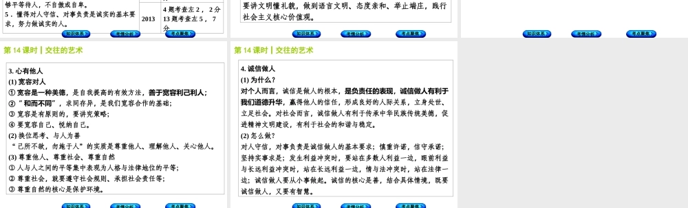 （包头专版）中考政治复习方案 第二部分 八年级 第14课时 交往的艺术教材梳理课件-人教版初中九年级全册政治课件