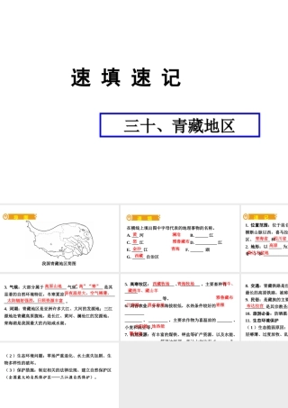 （人教通用）中考地理总复习 三十 青藏地区课件-人教版初中九年级全册地理课件