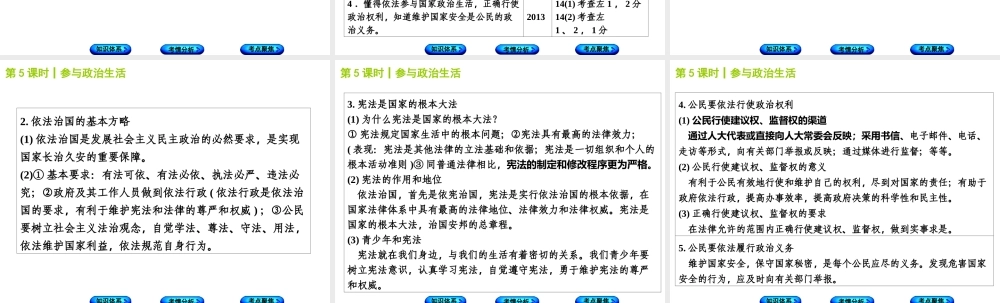 （包头专版）中考政治复习方案 第一部分 九年级全一册 第5课时 参与政治生活教材梳理课件-人教版初中九年级全册政治课件