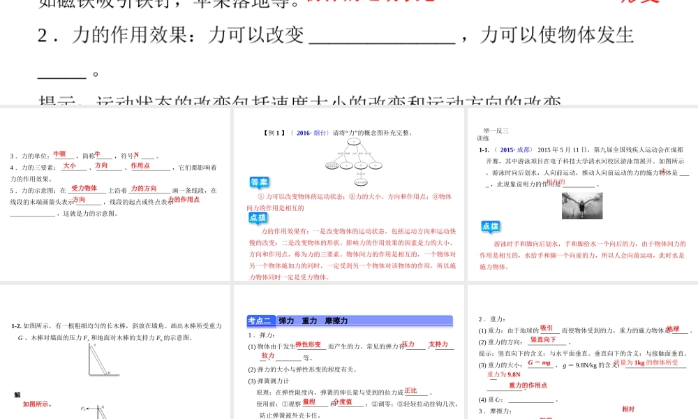 （全国版）中考物理总复习 第十一章 力课件-人教版初中九年级全册物理课件