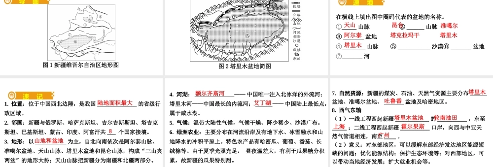 （人教通用）中考地理总复习 三十四 新疆维吾尔自治区课件-人教版初中九年级全册地理课件